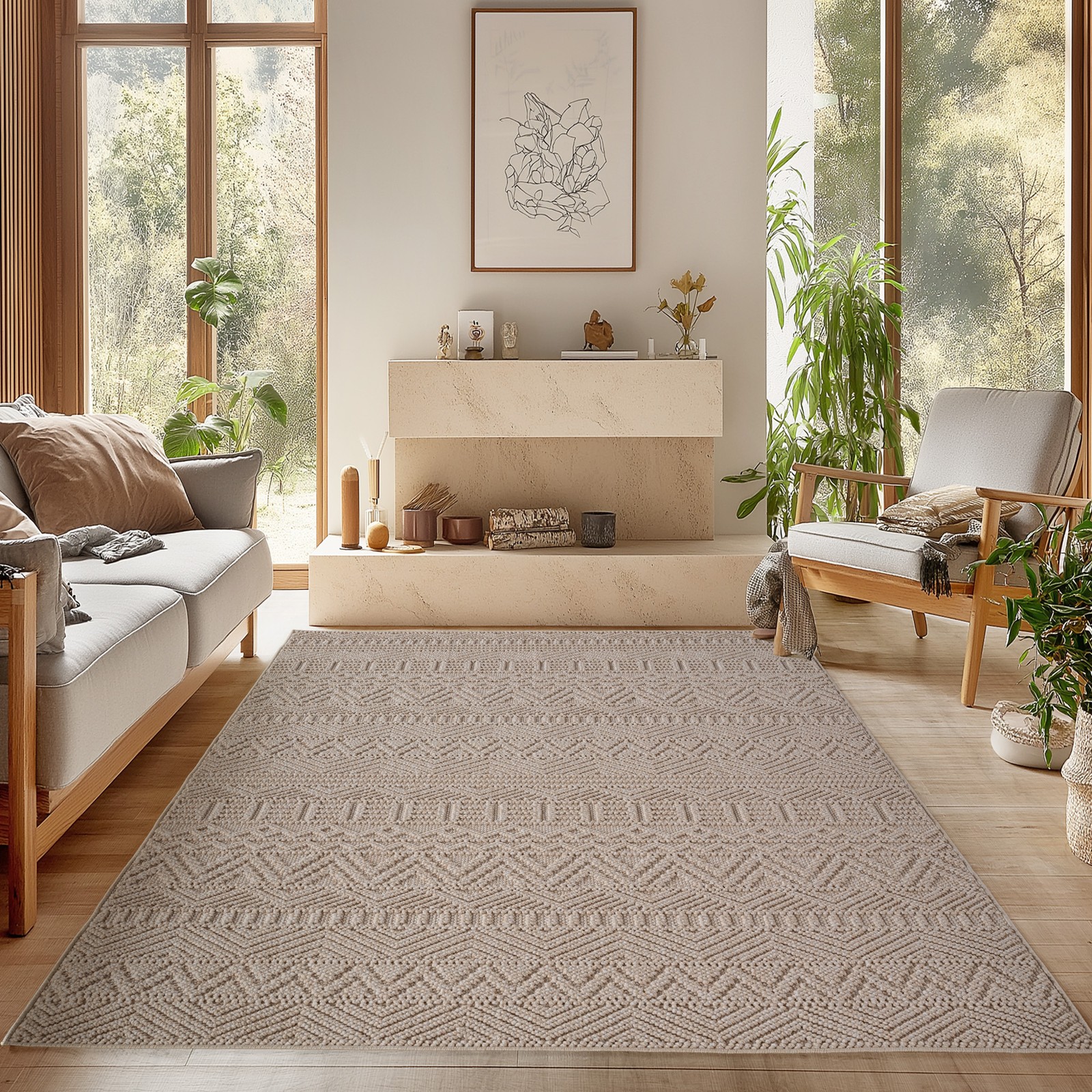 Tappeto SIMPEX Skandi design bouclé pelo a fionda morbido camera da letto soggiorno
