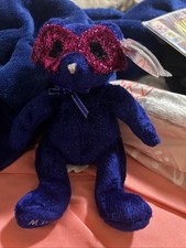 2005 Ty Beanie Baby Babies Original Mardi Gras Blue Bear 40199 Retired 13th Gen