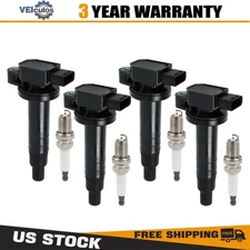 4 Pack Ignition Coil and Spark Plug Kit for 2001-2009 Toyota Prius L4 1.5L UF316