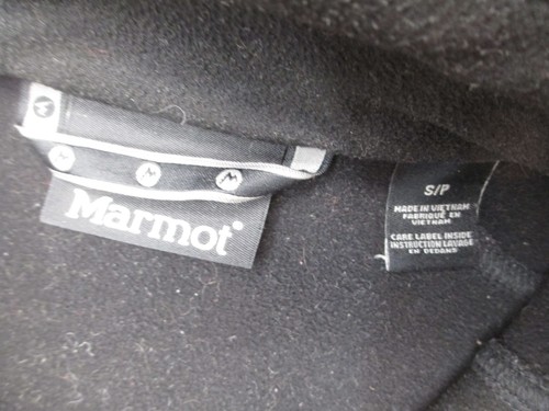 Marmot Size S Womens Black Wool Blens Hooded Full Zip Pockets Outdoor Jacket 893 - Picture 8 of 10