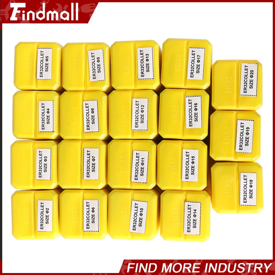 ER32 Metric Precision Spring Collet Set 2-20mm 19pcs for CNC Engraving Milling - Image 2 of 4
