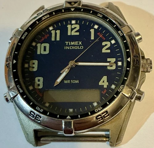 timex indiglo wr 50m Mens Anadigital Watch Vintage.