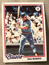 1978 Topps Sal Bando Baseball Card #265 Brewers 3B Poor Creased Bad Corners O/C