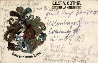 Studentika Ak Erlangen in Mittelfranken Bayern, K. D. St. V.... - 11557445