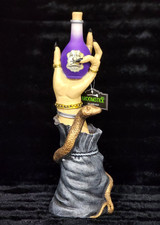 Halloween Light Up LED Witch Hand Holding Purple Magic Potion Bottle Snake 18"