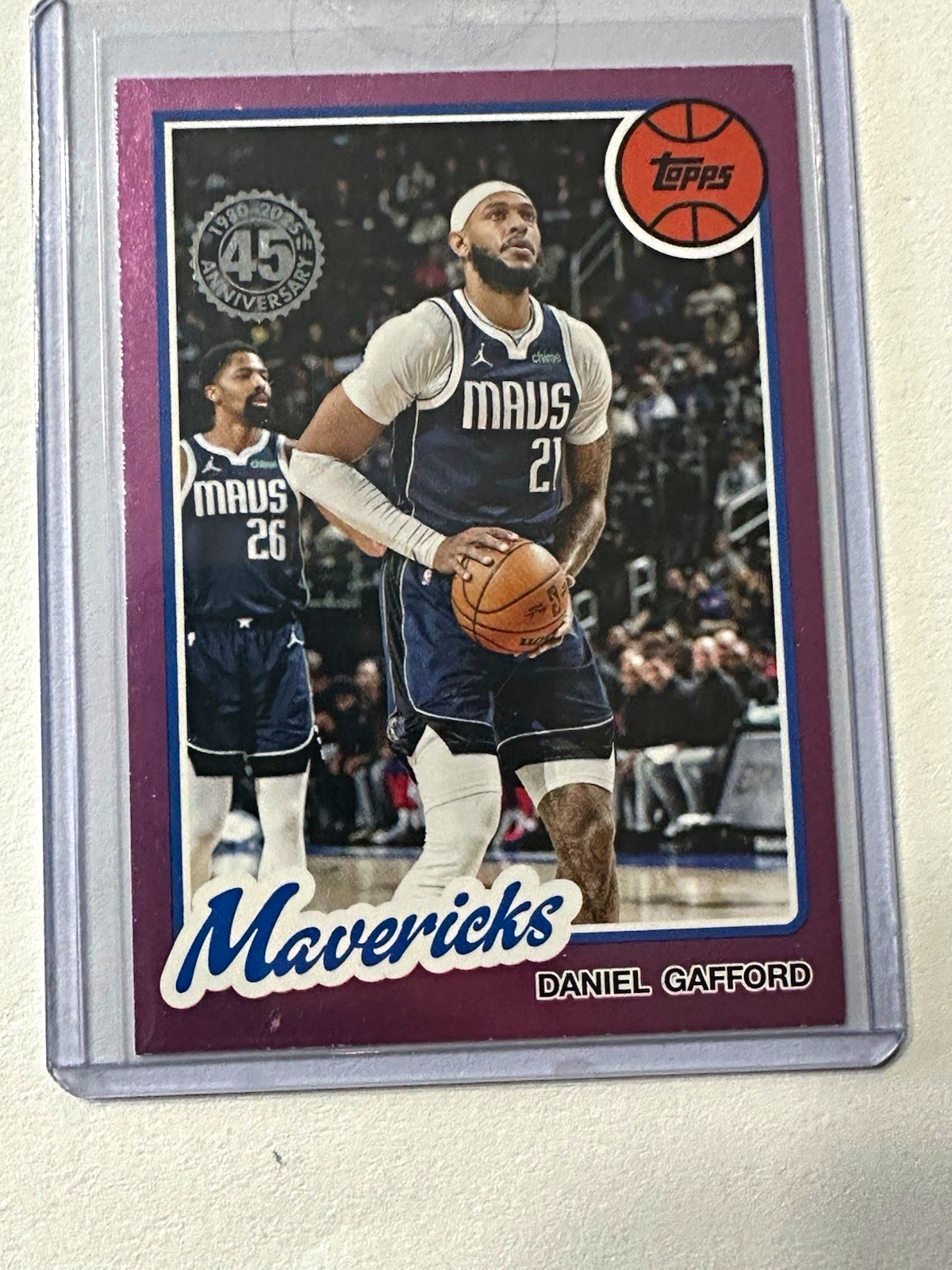 Topps Daniel Gafford Dallas Mavericks 45th Anniversary 2024-25 Card 80BK-10