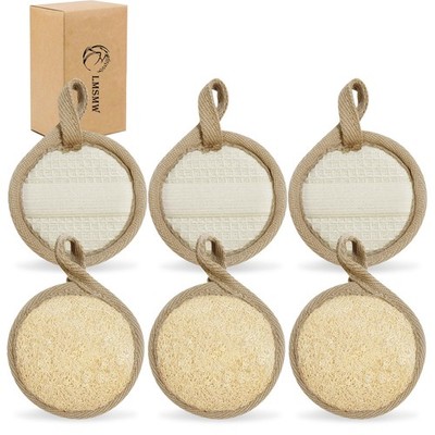 Face Exfoliating Loofah Scrubber Exfoliator Pads - 1 Count (Pack of 6), Brown 