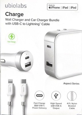 UbioLabs 30W USB C to Lightnin Bundle - White