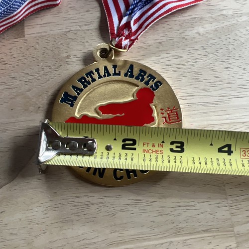 Vintage Kampfsport Jin Chung Medaille mit Band goldfarben - Bild 4 von 9
