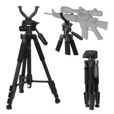 Higoo Rifle Shooting Rest Tripod with V Yoke Bracket V Shaped Gun Rack Black