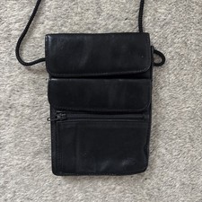 Vintage TULA Leather Purse Bag Document Organiser  preloved crossbody black