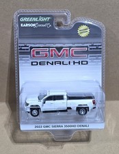 2025 Greenlight Karson Diecast: White 2022 GMC SIERRA 3500 3500HD DENALI Dually