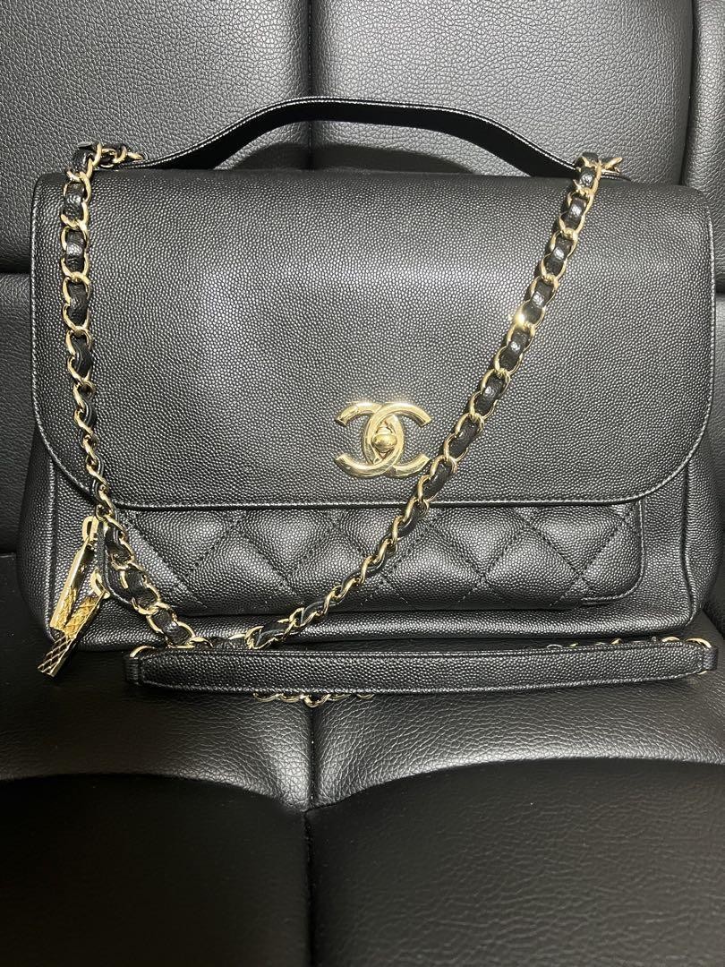 CHANEL Business Affinity Large Leather Bag in Black #PGDYAV  