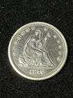 1877 s seated liberty quarter Au/Unc Details