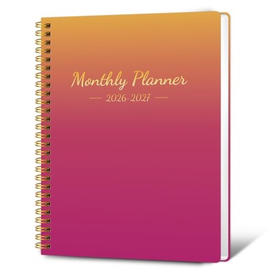 2026-2027 Monthly Planner B5 Jan 2026-Dec 2027 Gradient Orange Pink Agenda Decor