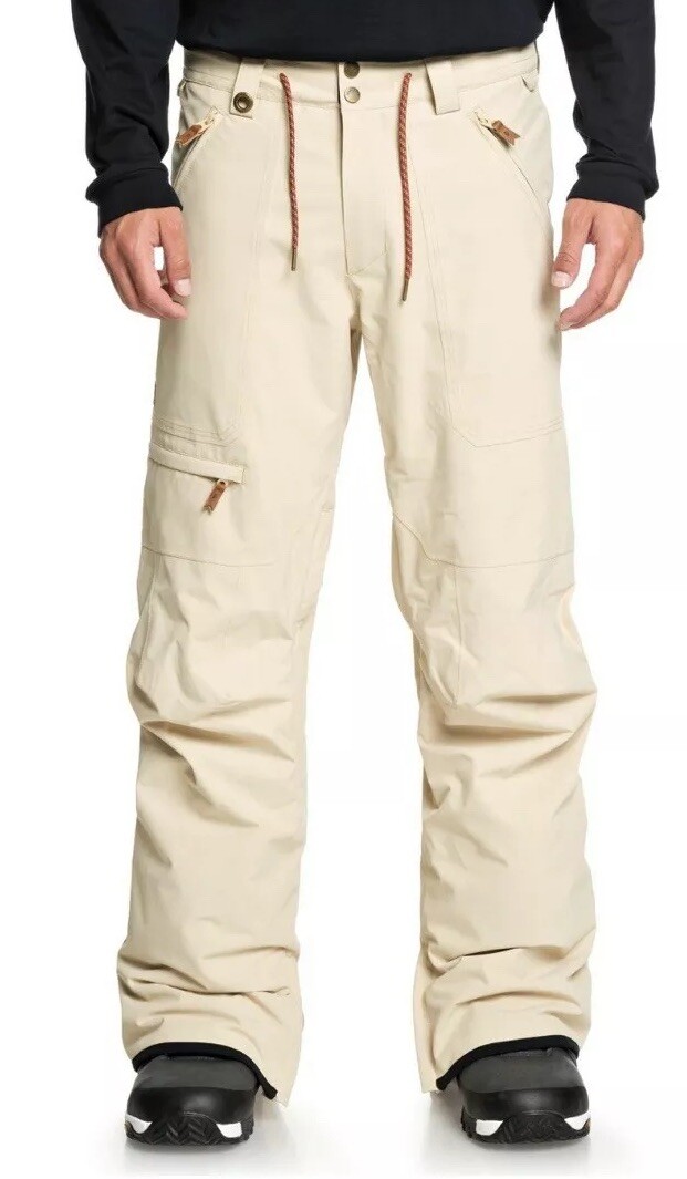 Зимние брюки Quiksilver Elmwood Snow Pants Лыжные для сноуборда 15K Мужские s XS Бежевые Mojave НОВИНКА 170 долларов США 21490₽