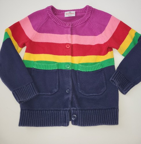Hanna Andersson Rainbow Stripe Cardigan Sweater size 110 (5)
