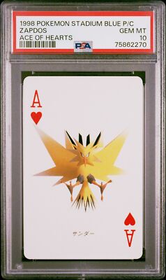 1998 POKEMON STADIUM BLUE VERSION PLAYING CARDS ACE OF HEARTS