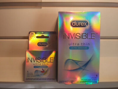 Durex Invisible Ultra Thin Sensitive Condom Box Fine Lubricated Latex Retail New