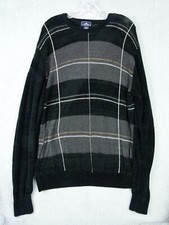 Dockers Mens XL Black / Gray Striped Geometric Pullover Sweater