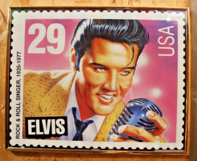 Rare Framed 1992 Elvis Presley Replica 29 Cent Stamp Poster 20x16