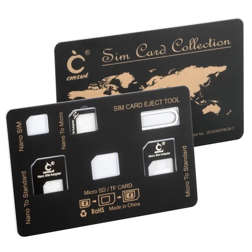 SIM Karte Card Adapter Set im Scheckkartenformat für Smartphone und Tablet