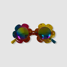 Bari Lynn Kid's Girl's Yellow Rainbow Flower Holo Sunglasses
