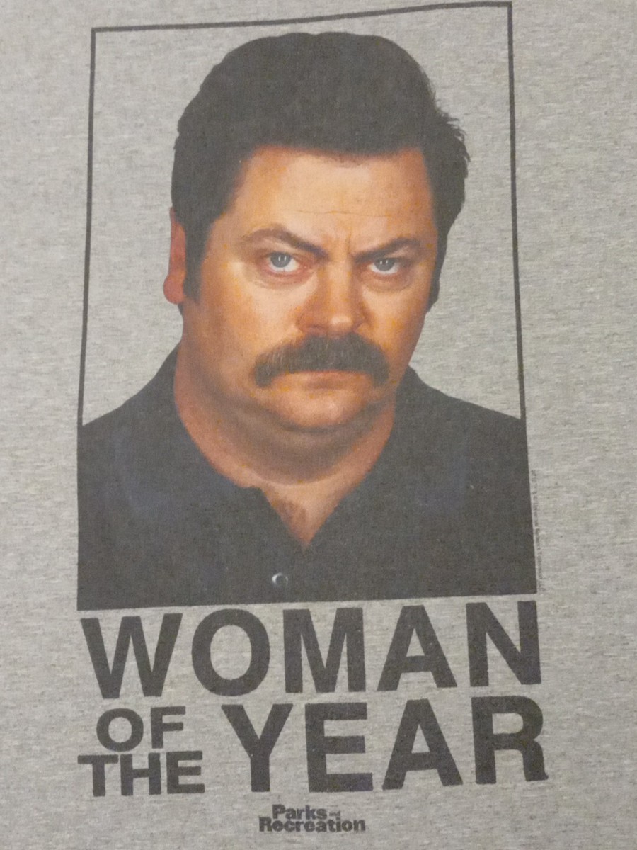 2010 Men's Lg Parks And Recreation Ron Swanson Woman Of The Year T Shirt - Main Image
