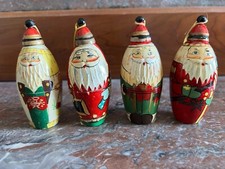 Vintage 4 Nesting Doll Santa Wooden Christmas...