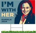 Kamala Harris 2024 for President Yard Sign 18"x12" Double-Sided, Comes with Meta
