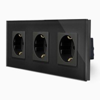 Steckdose 3 Fach Schuko Wandsteckdose Mit Glasrahmen Up LUXUS-TIME