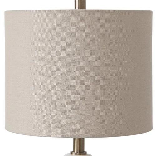 Uttermost Natania Steel Marble and Linen Buffet Lamp in Khaki/Brass - Picture 4 of 10