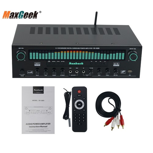 SR-3800 1000W 220V Bluetooth Amplifier 5.1CH Karaoke Digital Surround Power Amp - 第 1/7 張圖片