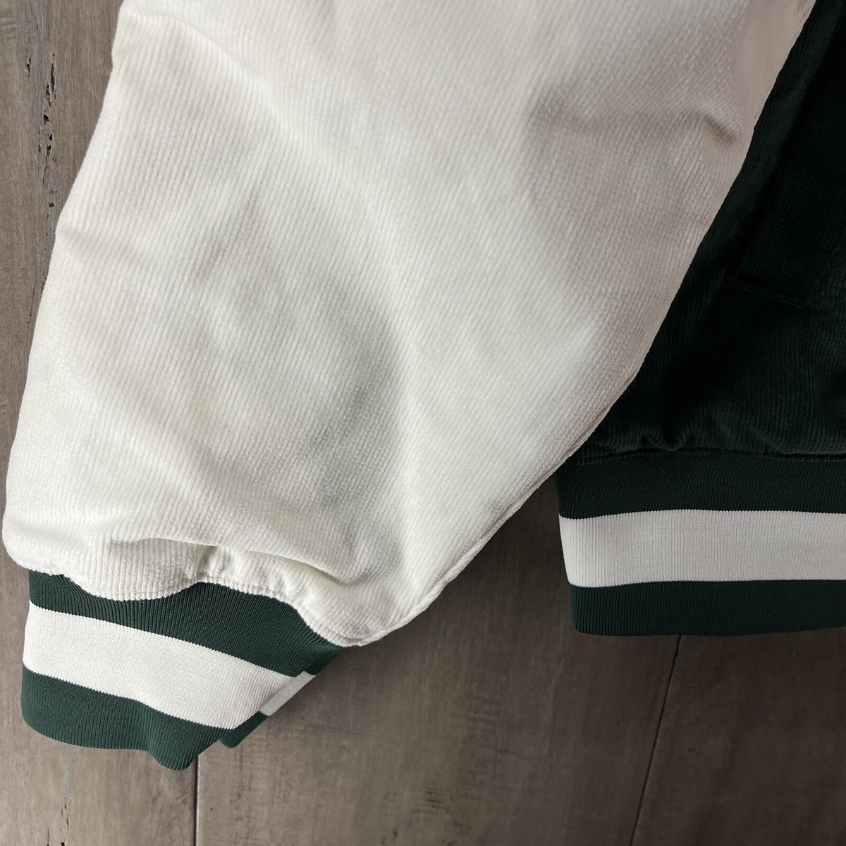 希少 rare KANSAI SPORTS ブルゾン オフホワイト 90's 白 Nike Sport Sanctuary Corduroy Varsity Jacket Green White
