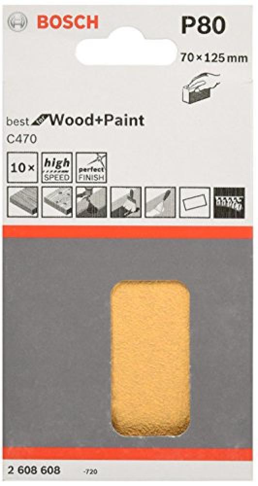 (TG. 80) Bosch Professional Pliego C470: 70x125mm G80 x10 (1) - NUOVO
