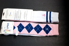 2 PAIRS LPGA Arch Support Women's  knee high crew BOOTS socks size 4-10 Pink