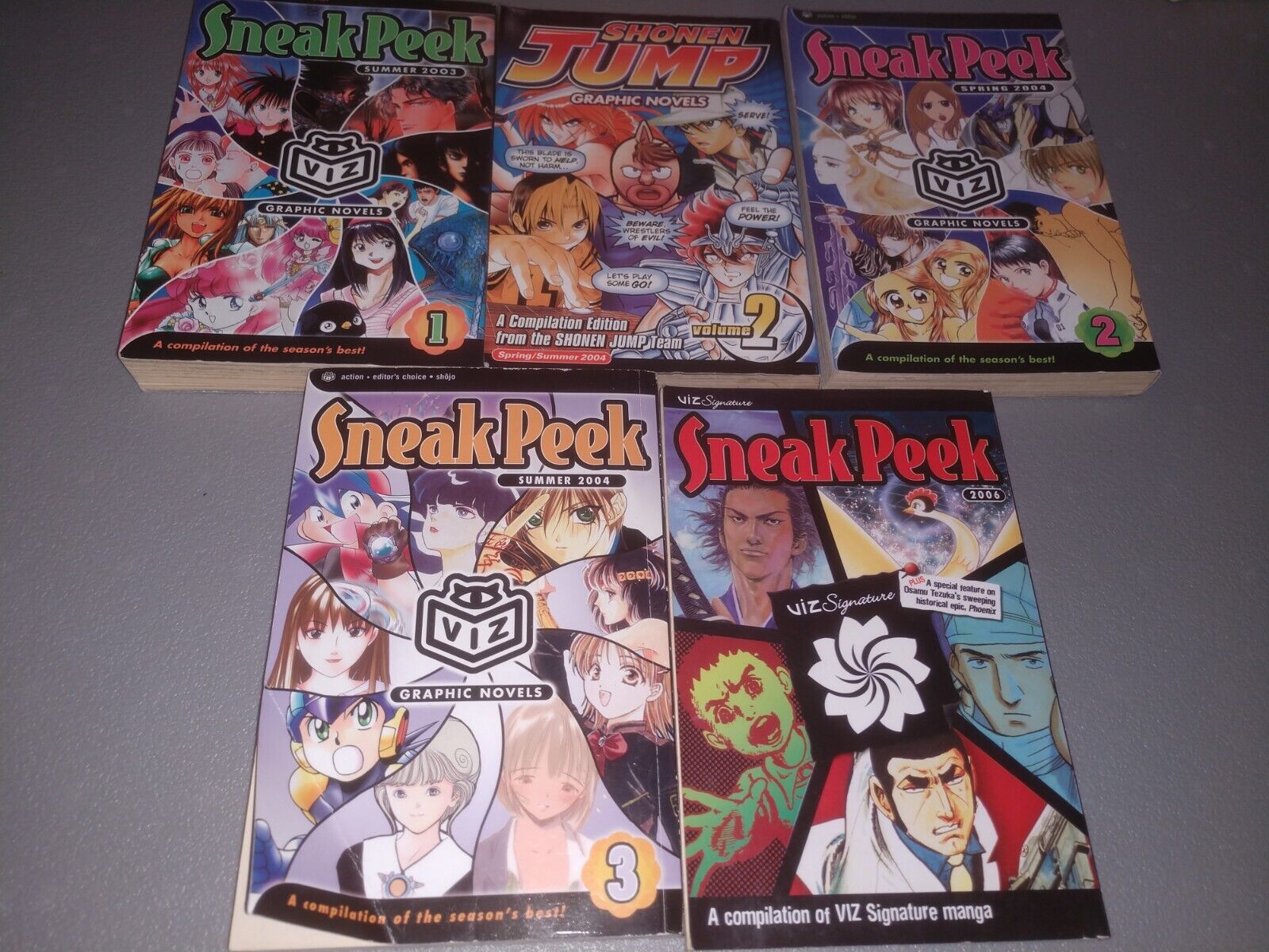 5 manga promos-Viz Media Sneak Peak Vol 1,2,2,3, &  Shonen Jump Good For Reading