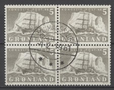 No: 131317 - GREENLAND - "SHIPS" - AN OLD BLOCK OF 4 OF 5 KR. - NICE CANCEL!!