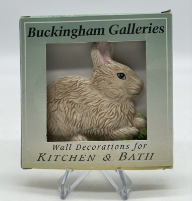 Buckingham Galleries Bunny Rabbit Hand Painted Decorative Tile Wall Tile READ