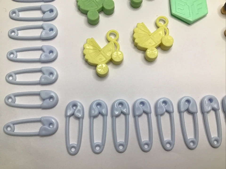 Lote De 43 Decoraciones Baby Shower Cupcakes Bloques Baby Buggy De Colección Foto 3 de 4