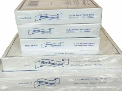 CLEAR POLYTHENE FOOD USE /GRADE/SANDWICH/STORAGE - CELLOPHANE BAG - WORTHMINSTER