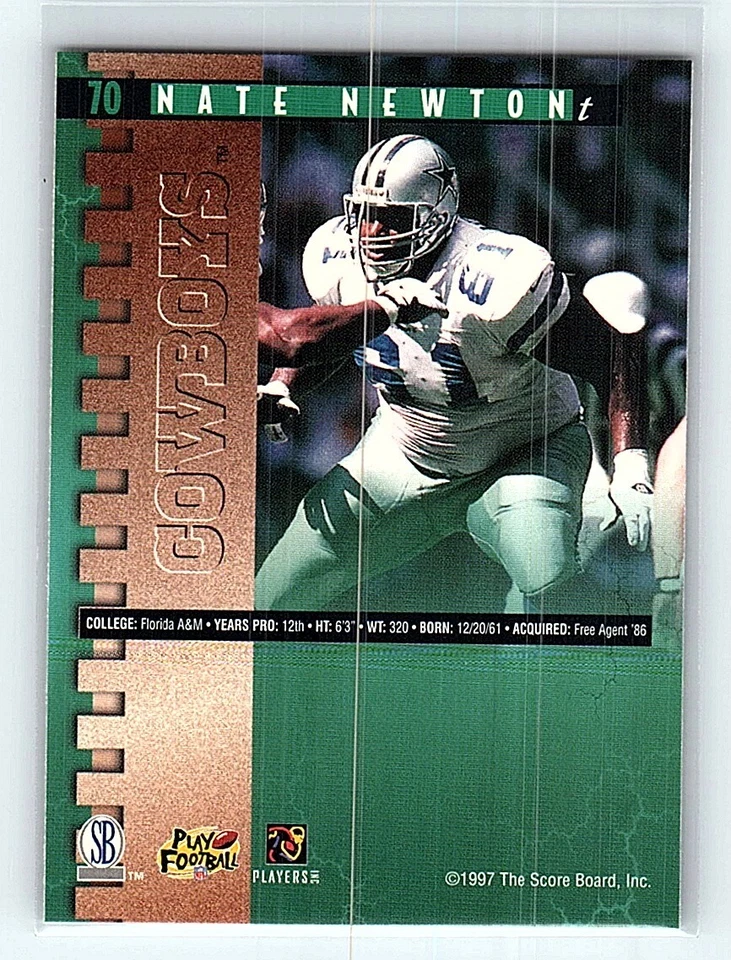 1997 Pro Line Nate Newton Dallas Cowboys #70 - Image 2 of 2