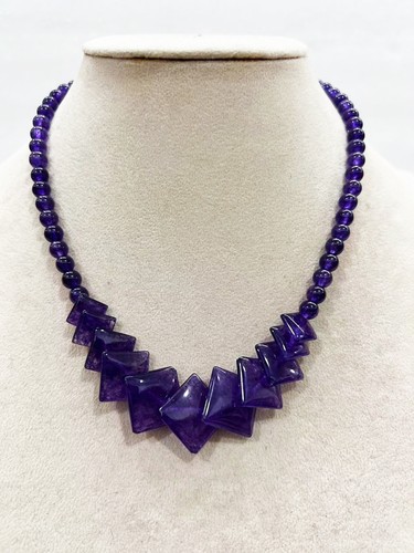 Natural Stone Gemstone Beads Pendant Necklace Women Jewelry Ethnic Accessory - Picture 15 of 45