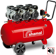 COMPRESSORE ARIA ELETTRICO PORTATILE SHAMAL SILENZIATO SILENZIOSO 8 BAR 100 LT