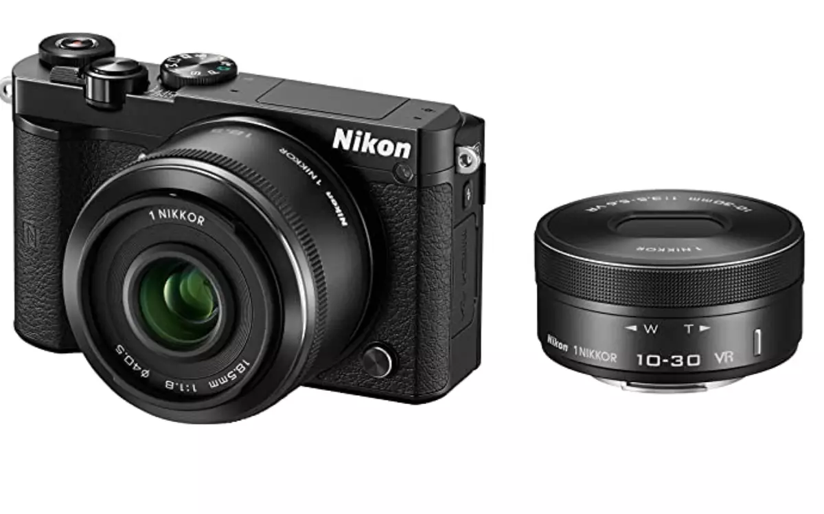 USED Nikon1 J5 Camera double lens kit (18.5mm f1.8&10-30mm) Black FREESHIPPING