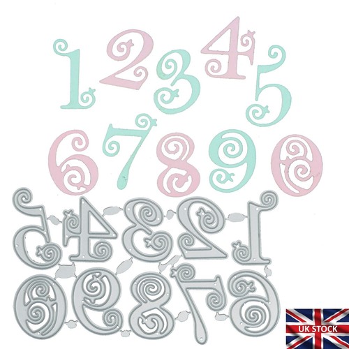 Decorative Numbers Metal Cutting Dies, Stencil, Card making, Scrapbooking C8 - Picture 2 of 7
