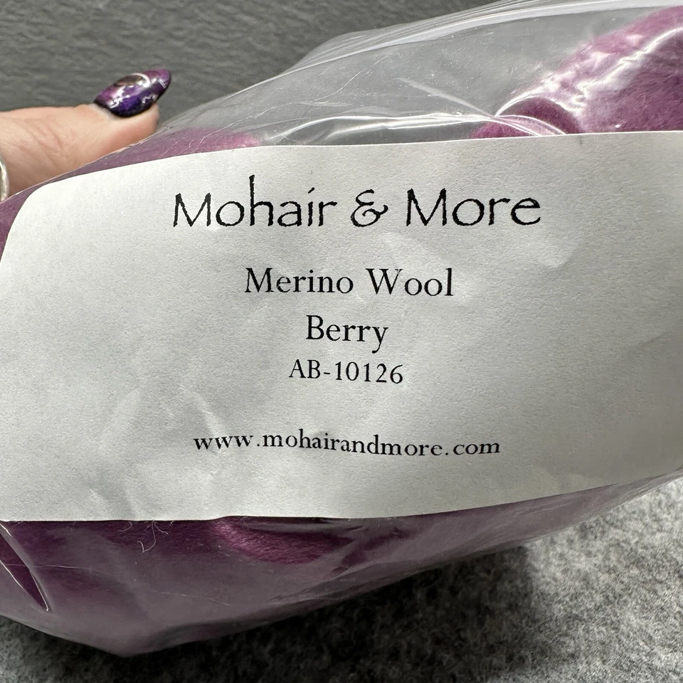 Lana Merino Fieltro Giratorio Lana Roving Fibra Baya Púrpura 120g Mohair y Más Foto 2 de 4