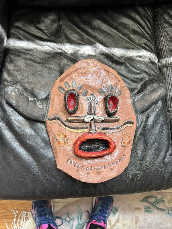 Vintage Hand Painted Paper Mache Mask