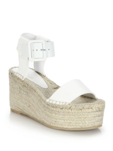 Vince Abby White Plaster Leather Espadrille Platform Wedge Sandal Sz 8 $395 NEW | eBay