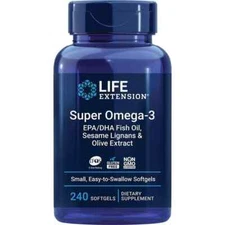 Life Extension Super Omega-3 Plus EPA/DHA Fish Oil/Olive/EPA/DHA 240gels